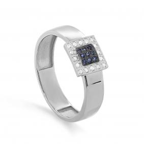 Кольцо из белого золота KABAROVSKY K11-11612-1189 с бриллиантом и сапфиром K11-11612-1189 фото