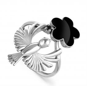 Серебряное кольцо KABAROVSKY K11-119-31002 с фианитом и эмалью K11-119-31002 фото