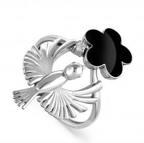 Серебряное кольцо KABAROVSKY K11-119-8102 с фианитом и эмалью K11-119-8102 фото