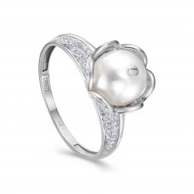 Кольцо из белого золота KABAROVSKY K11-12087-1500 с бриллиантом и жемчугом K11-12087-1500 фото