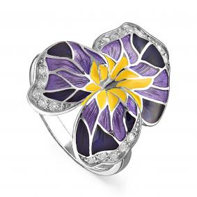 Серебряное кольцо KABAROVSKY K11-131-7901 с фианитом и эмалью K11-131-7901 фото