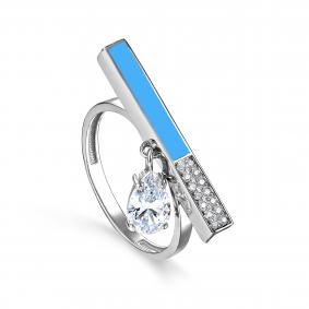 Серебряное кольцо KABAROVSKY K11-183-7934 с фианитом и эмалью K11-183-7934 фото