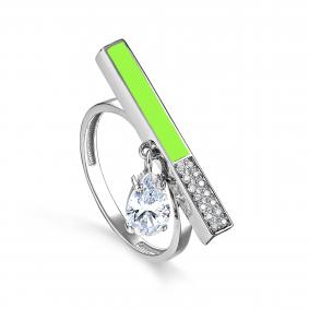 Серебряное кольцо KABAROVSKY K11-183-7935 с фианитом и эмалью K11-183-7935 фото