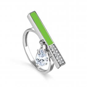 Серебряное кольцо KABAROVSKY K11-183-7941 с фианитом и эмалью K11-183-7941 фото