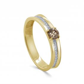 Кольцо из лимонного золота KABAROVSKY K11-21894-9200 с бриллиантом K11-21894-9200 фото