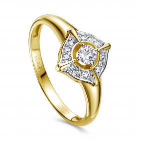 Кольцо из лимонного золота KABAROVSKY K11-22139-1000 с бриллиантом K11-22139-1000 фото