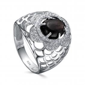 Серебряное кольцо KABAROVSKY с фианитом и гиперстеном. K11-222-11900 K11-222-11900 фото