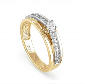 Кольцо из лимонного золота KABAROVSKY K11-2458-1000 с бриллиантом K11-2458-1000 фото