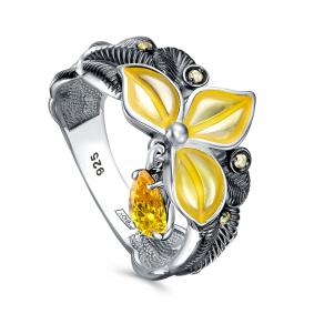 Серебряное кольцо KABAROVSKY K11-281-30612 с фианитом, эмалью и Swarovski K11-281-30612 фото
