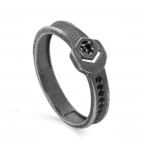 Кольцо из черненого серебра KABAROVSKY K11-282-41083 с фианитом K11-282-41083 фото