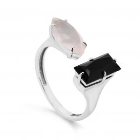 Серебряное кольцо KABAROVSKY K11-307-9300 с кварцем и ониксом K11-307-9300 фото