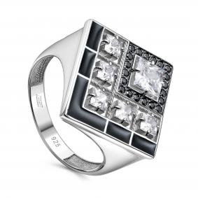 Серебряное кольцо KABAROVSKY K11-420-7902 с фианитом и эмалью K11-420-7902 фото