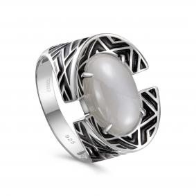 Серебряное кольцо KABAROVSKY K11-513-9002 с эмалью и лунным камнем K11-513-9002 фото