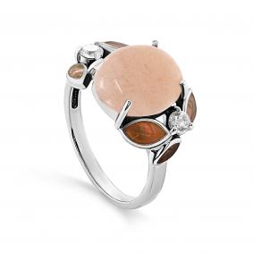 Серебряное кольцо KABAROVSKY с фианитом и солнечным камнем и эмалью K11-543-20523 K11-543-20523 фото