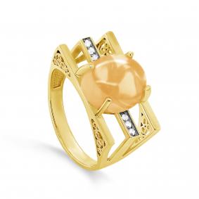 Кольцо из золочёного серебра KABAROVSKY K11-579-52689 с фианитом и ситаллом K11-579-52689 фото