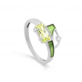 Серебряное кольцо KABAROVSKY K11-601-40413 с фианитом и эмалью K11-601-40413 фото