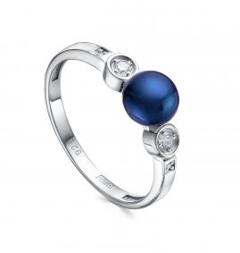 Серебряное кольцо KABAROVSKY K11-602-1600 с фианитом и жемчугом K11-602-1600 фото