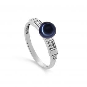 Серебряное кольцо KABAROVSKY K11-615-1600 с фианитом и жемчугом K11-615-1600 фото