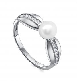 Серебряное кольцо KABAROVSKY K11-617-1500 с фианитом и жемчугом K11-617-1500 фото