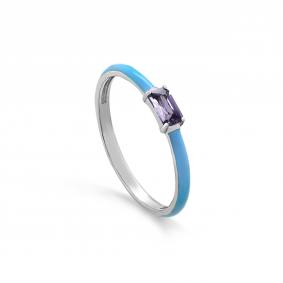 Серебряное кольцо KABAROVSKY K11-649-40205 с фианитом и эмалью K11-649-40205 фото