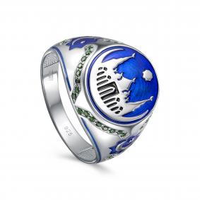 Серебряное кольцо KABAROVSKY K11-660-40407 с фианитом и эмалью K11-660-40407 фото
