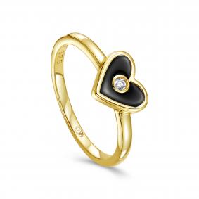 Кольцо из лимонного серебра KABAROVSKY K11-7001-7902 с фианитом и эмалью K11-7001-7902 фото