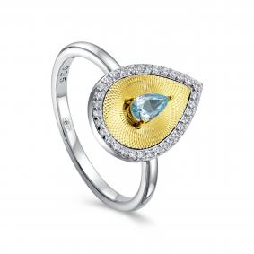 Кольцо из лимонного серебра KABAROVSKY K11-7009-40187 с фианитом K11-7009-40187 фото