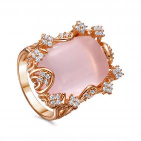 Кольцо из золочёного серебра KABAROVSKY K11-7034-9387 с фианитом и кварцем K11-7034-9387 фото