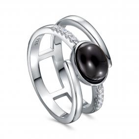 Серебряное кольцо KABAROVSKY K11-7061-6700 с фианитом и ониксом K11-7061-6700 фото