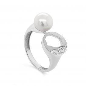 Серебряное кольцо KABAROVSKY K11-714-1500 с фианитом и жемчугом K11-714-1500 фото