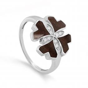 Серебряное кольцо KABAROVSKY K11-733-7925 с фианитом и эмалью K11-733-7925 фото