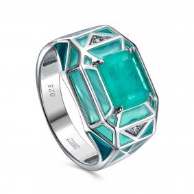 Серебряное кольцо KABAROVSKY K11-783-63013 с фианитом, эмалью и алпанитом K11-783-63013 фото