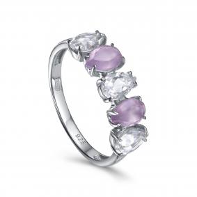 Серебряное кольцо KABAROVSKY K11-855-0100 с кварцем и горным хрусталём K11-855-0100 фото