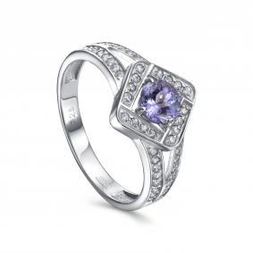 Серебряное кольцо KABAROVSKY K11-869-10000 с фианитом и танзанитом K11-869-10000 фото