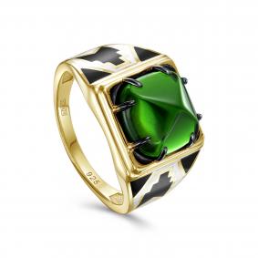 Кольцо из лимонного серебра KABAROVSKY K11-892-60490 с эмалью и алпанитом K11-892-60490 фото