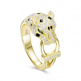 Кольцо из лимонного серебра KABAROVSKY K11-9028-0187 с фианитом и эмалью K11-9028-0187 фото