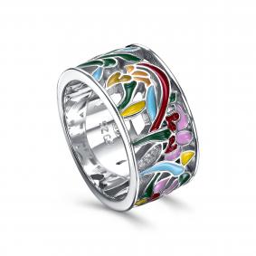 Серебряное кольцо KABAROVSKY K11-9061-7901 с фианитом и эмалью K11-9061-7901 фото