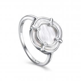 Серебряное кольцо KABAROVSKY K11-9088-6200 с фианитом и перламутром K11-9088-6200 фото