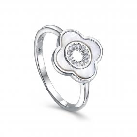 Серебряное кольцо KABAROVSKY K11-9090-6200 с фианитом и перламутром K11-9090-6200 фото