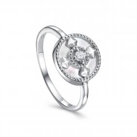 Серебряное кольцо KABAROVSKY K11-9091-6200 с фианитом и перламутром K11-9091-6200 фото