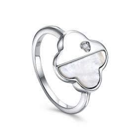 Серебряное кольцо KABAROVSKY K11-9096-6200 с фианитом и перламутром K11-9096-6200 фото