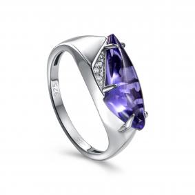 Серебряное кольцо KABAROVSKY K11-921-50500 с фианитом и ситаллом K11-921-50500 фото