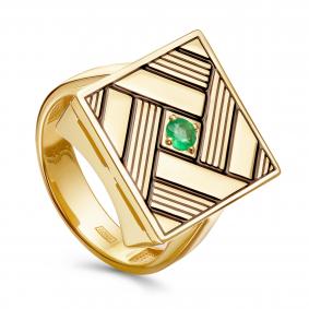 Серебряное кольцо KABAROVSKY K11-945-1202 с изумрудом и эмалью K11-945-1202 фото