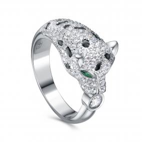 Серебряное кольцо KABAROVSKY K11-9508-7902 с фианитом и эмалью K11-9508-7902 фото