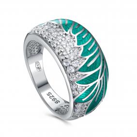 Серебряное кольцо KABAROVSKY K11-9514-7913 с фианитом и эмалью K11-9514-7913 фото