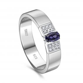 Серебряное кольцо KABAROVSKY K11-962-21300 с фианитом и иолитом K11-962-21300 фото