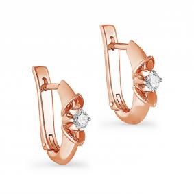 Золотые серьги KABAROVSKY K12-0060-1000 с бриллиантом K12-0060-1000 фото