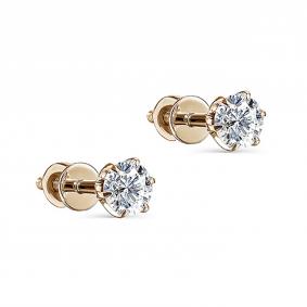 Золотые серьги KABAROVSKY K12-01071-1000 с бриллиантом K12-01071-1000 фото