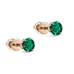 Золотые серьги KABAROVSKY K12-01071-1200 с изумрудом K12-01071-1200 фото