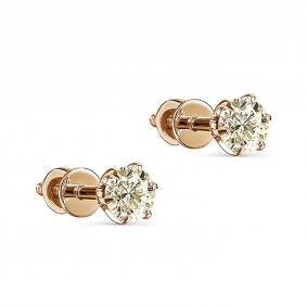 Золотые серьги KABAROVSKY K12-01071-9200 с бриллиантом K12-01071-9200 фото